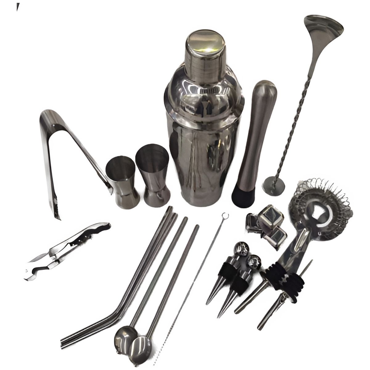 GENERICO - Set Coctelería Profesional Coctelera Barman Bartende