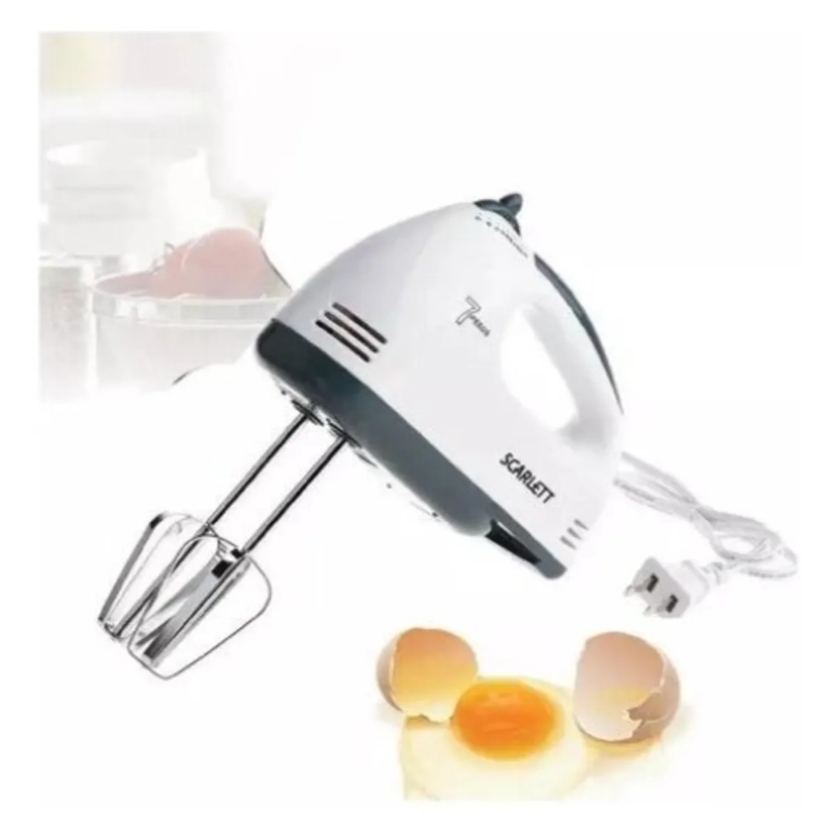 GENERICO - Batidora Electrica Multifuncional 7 Velocidades Reposteria Blanco