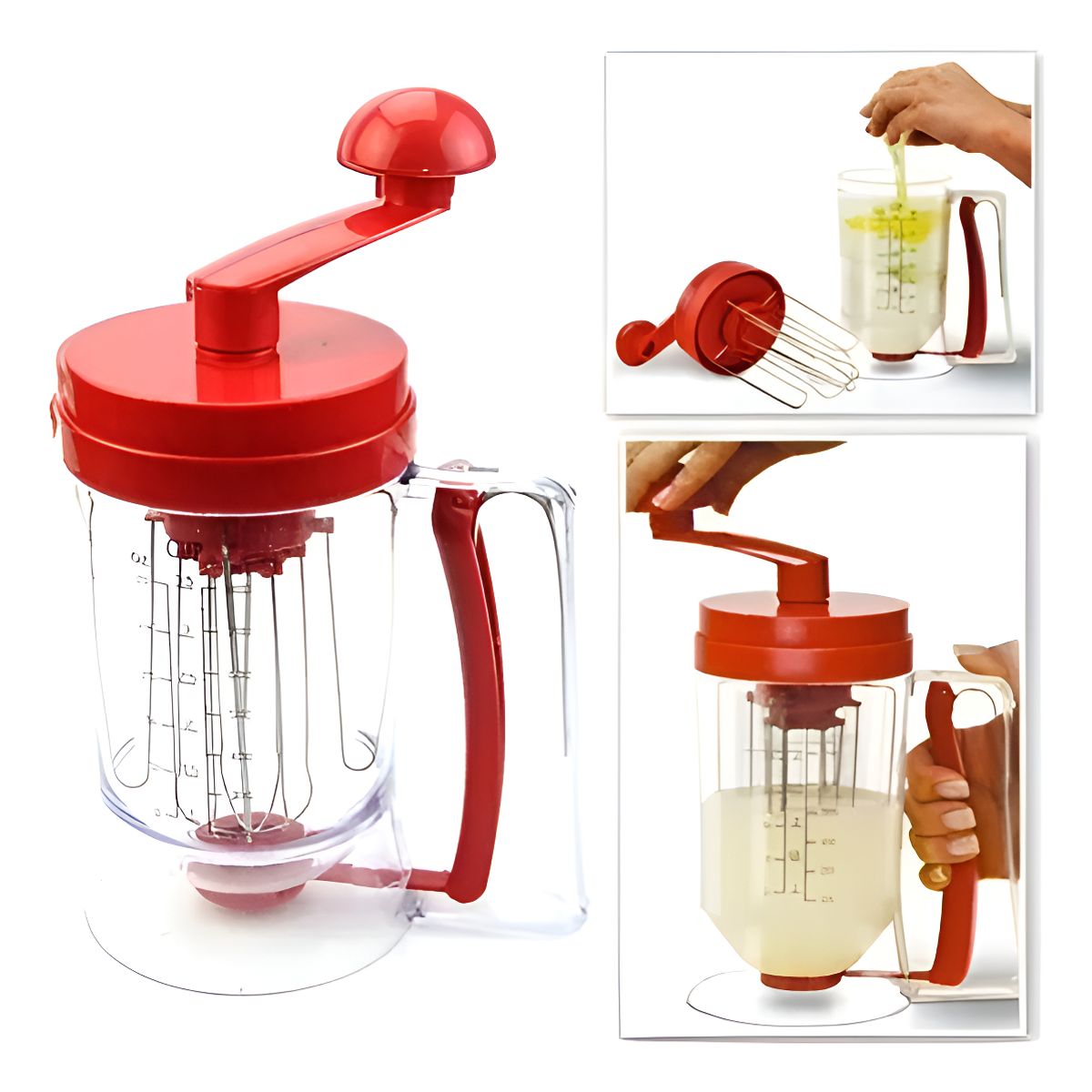 GENERICO - Máquina Manual Para Hacer Mezcla De Panqueques Rojo