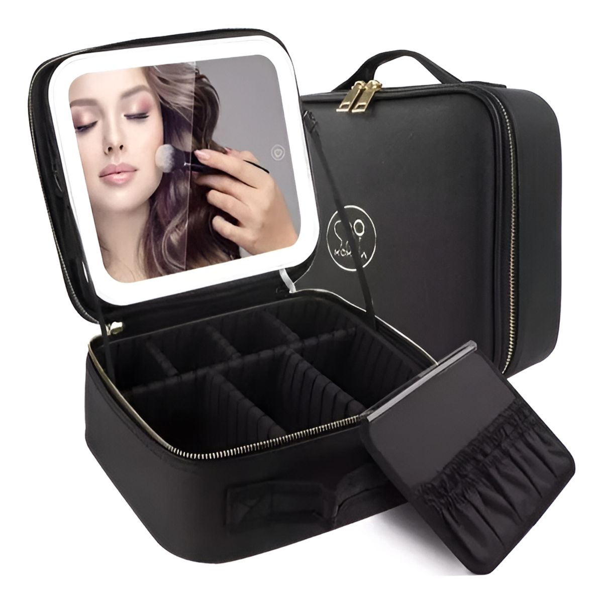 GENERICO - Bolsa De Maquillaje Con Luz Led Viaje Negro