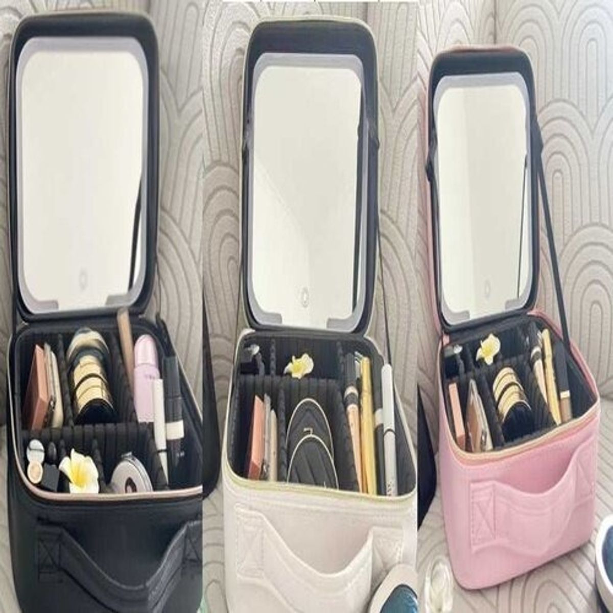 GENERICO - Bolsa De Maquillaje Con Luz Led Viaje Negro
