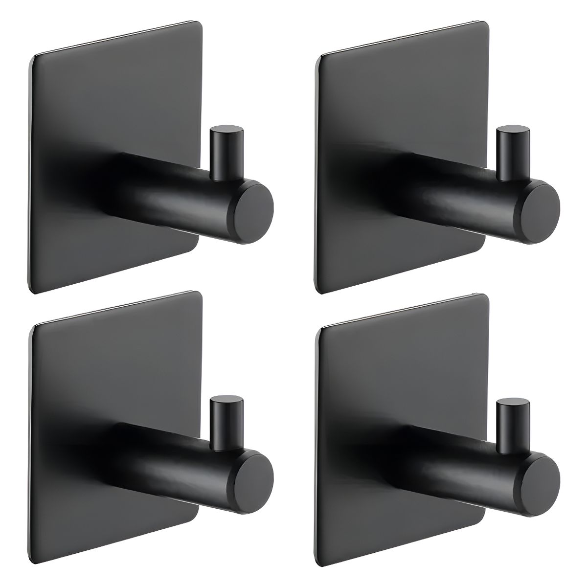 GENERICO - Ganchos Adhesivos Colgador Perchero Baño Cocina Acero Inox Color Negro