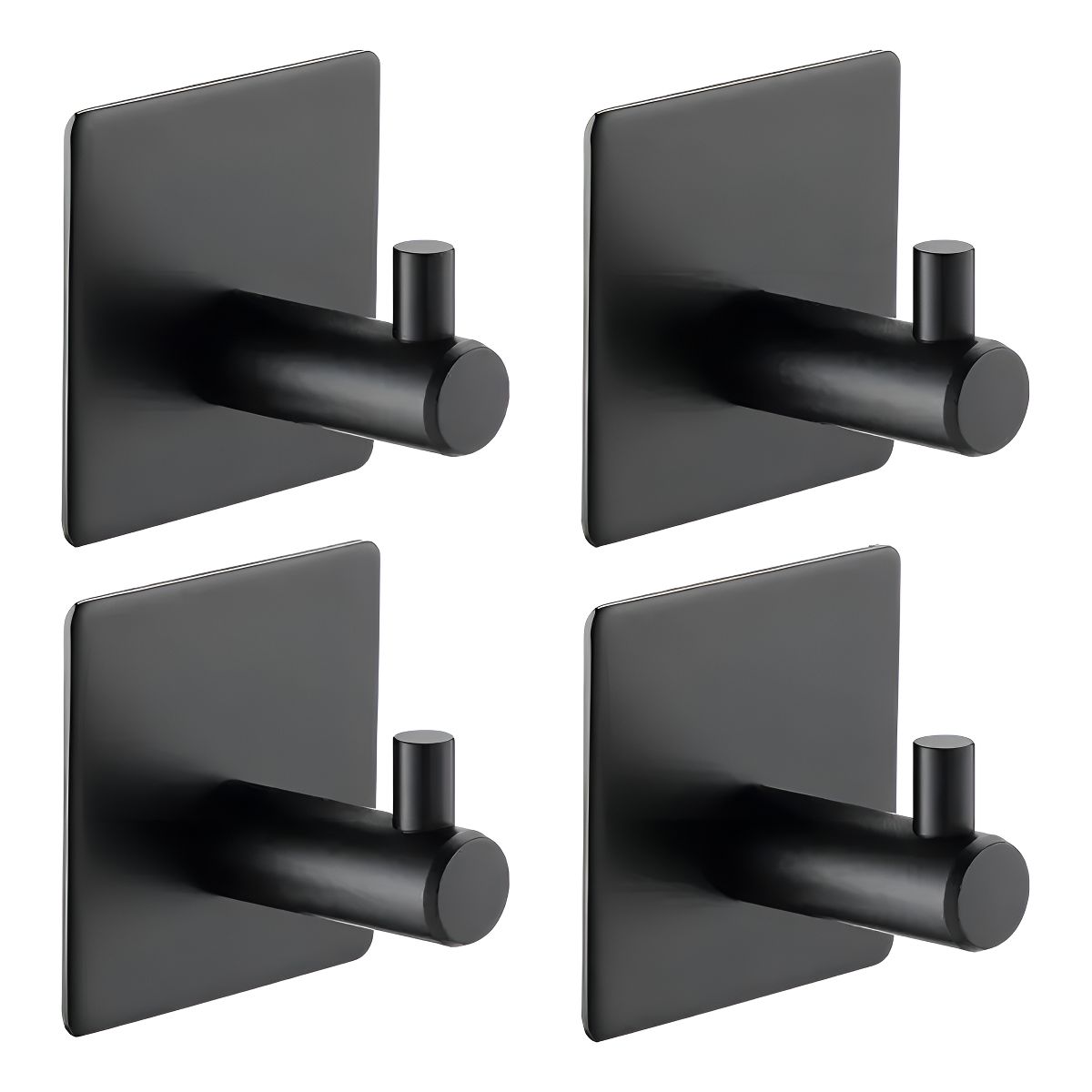 GENERICO - Ganchos Adhesivos Colgador Perchero Baño Cocina Acero Inox Color Negro