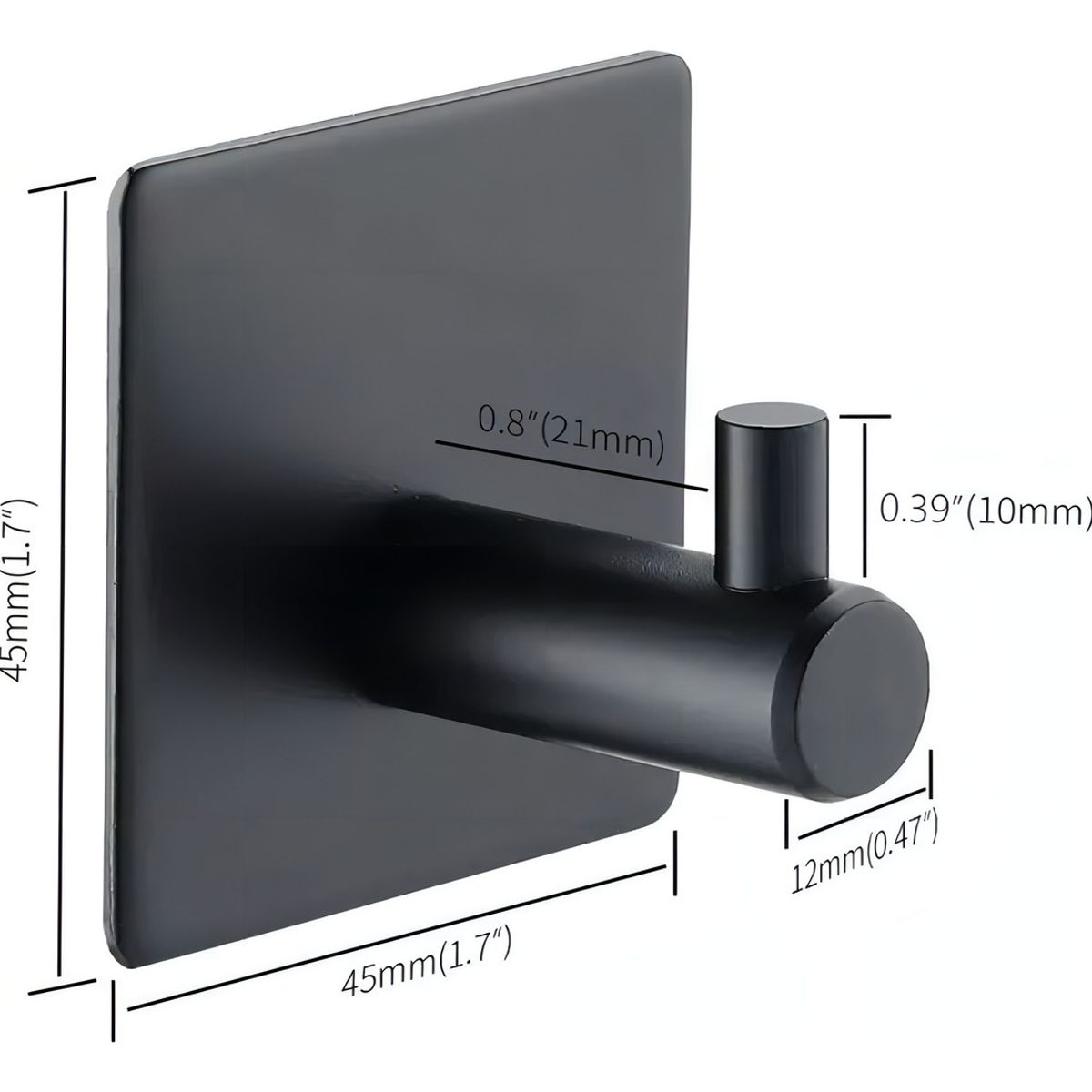 GENERICO - Ganchos Adhesivos Colgador Perchero Baño Cocina Acero Inox Color Negro