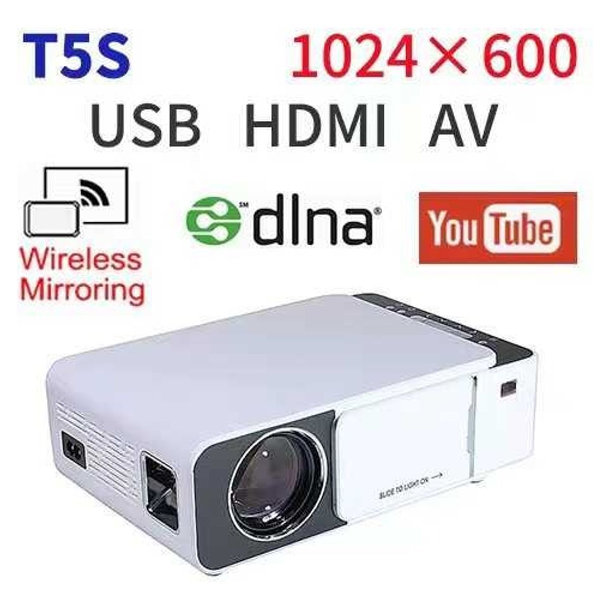 GENERICO - Proyector Genérico Mini Full Hd Led Wifi Hdmi Usb 5 Blanco