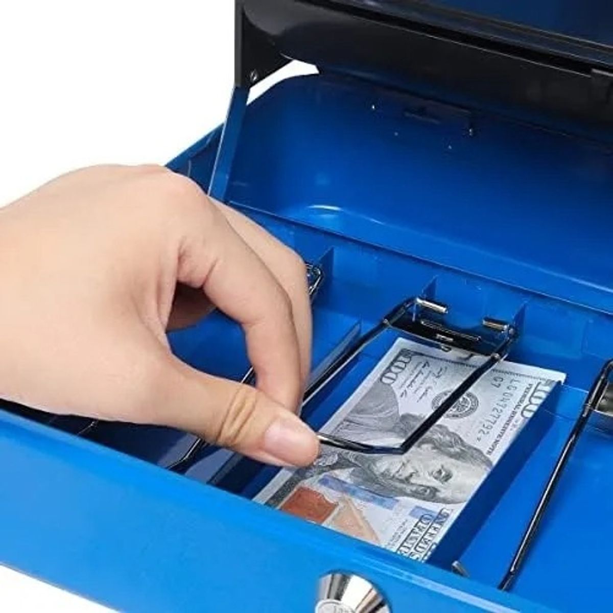 GENERICO - Caja De Seguridad Dinero Con Llaves Y Cerradura Azul