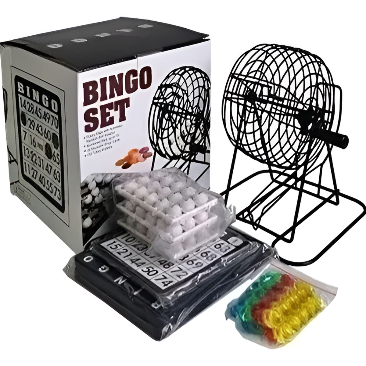 GENERICO - Set Completo Bingo Tómbola Metálica Clásico De Lujo