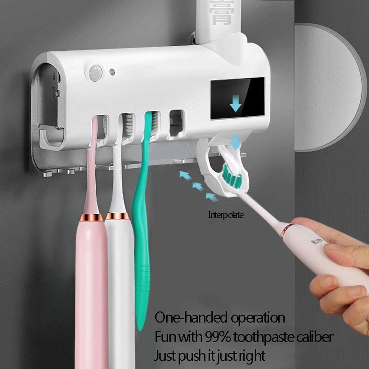 GENERICO - Porta Cepillos Dispensador De Pasta Antibacterial Luz Uv Aut