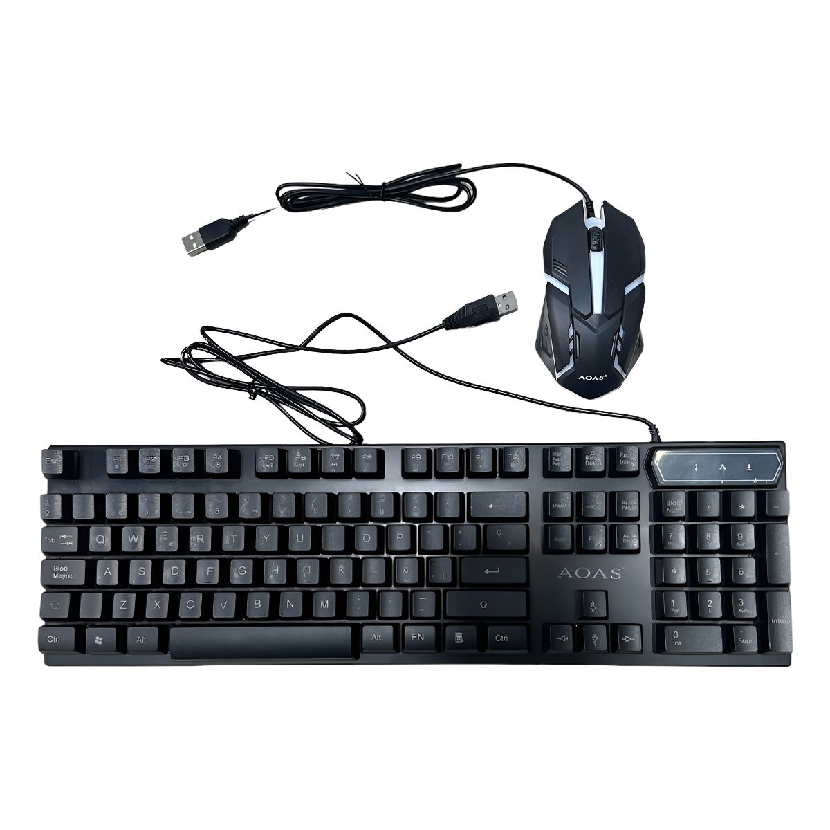 GENERICO - Teclado Y Ratón Semimecánico Kit Gamer Con Luz Negro Negro