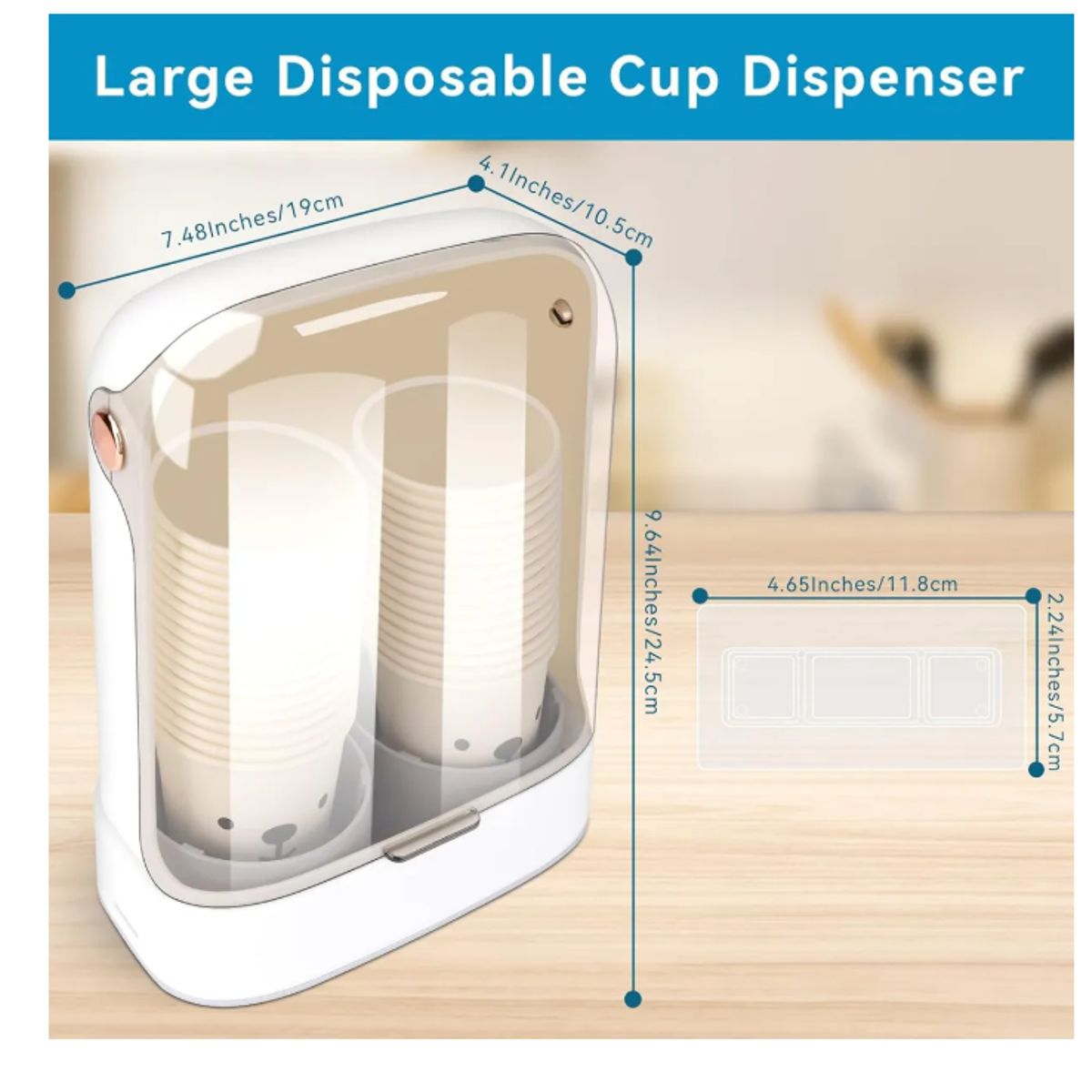 GENERICO - Dispensador De Vasos Plástico Montado En Pared Para Fiestas