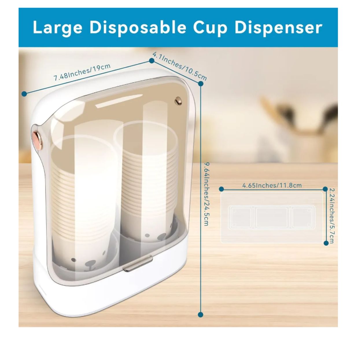 GENERICO - Dispensador De Vasos Plástico Montado En Pared Para Fiestas