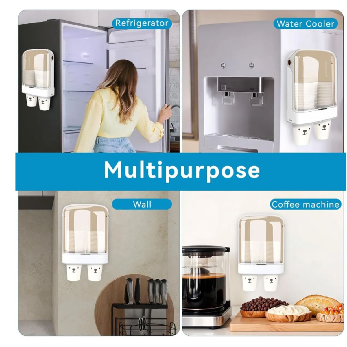 GENERICO - Dispensador De Vasos Plástico Montado En Pared Para Fiestas