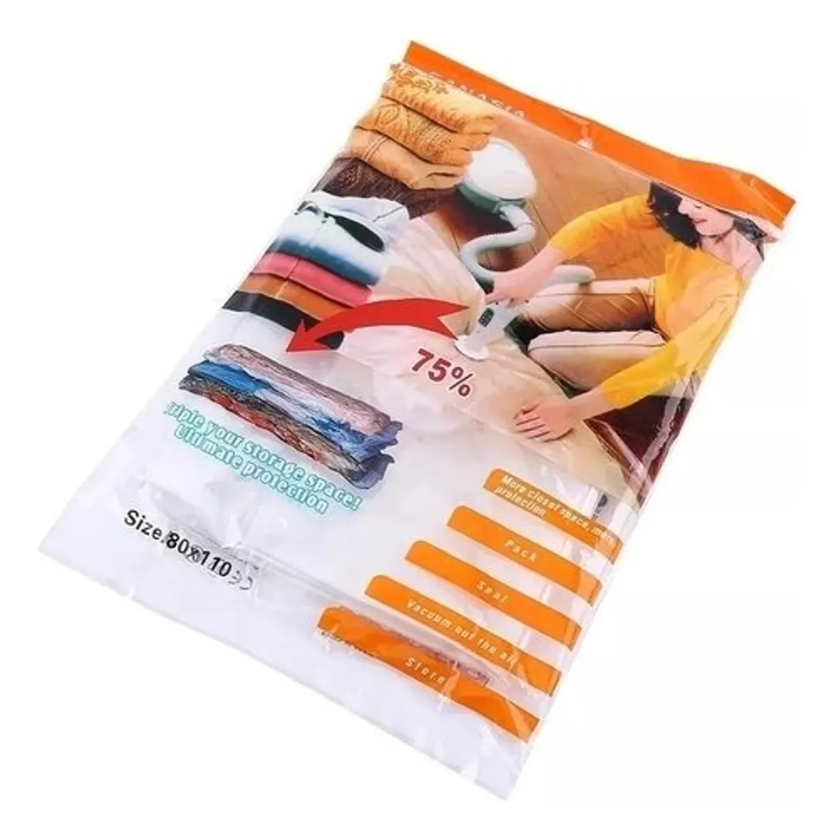 GENERICO - Bolsa Grande Para Sellado Al Vacío 80x110cm Hogar Ropa