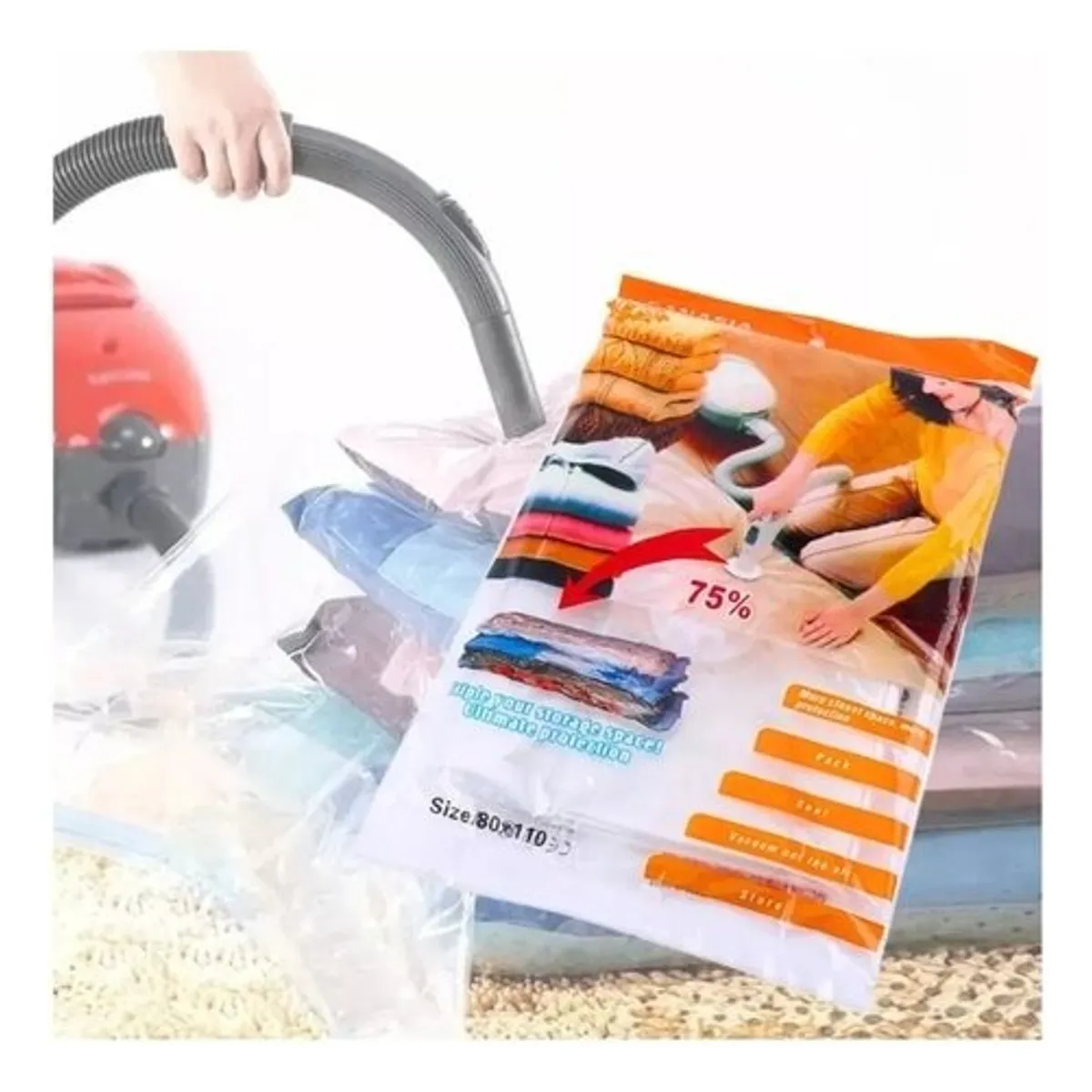 GENERICO - Bolsa Grande Para Sellado Al Vacío 80x110cm Hogar Ropa