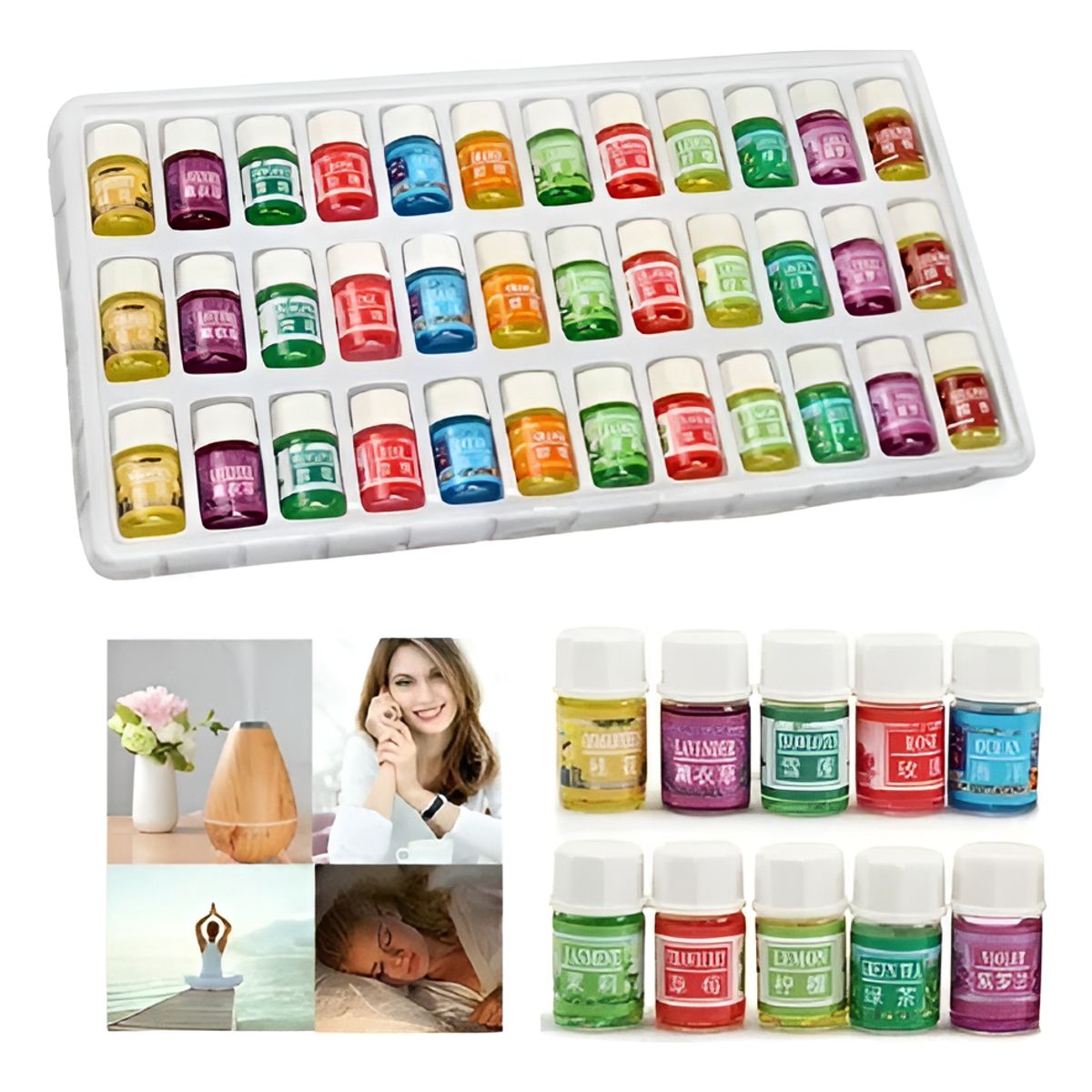 GENERICO - Set 36 Esencias Aromaticas Aceite Para Humificador Difusor