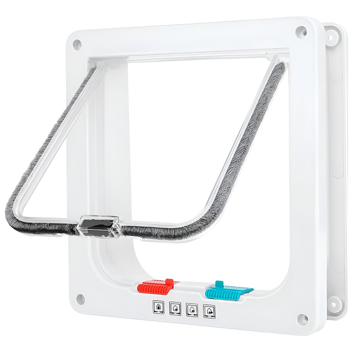 GENERICO - Puerta Para Gatos Y Perro Abatible Puerta Exterior Mascota Color Blanco