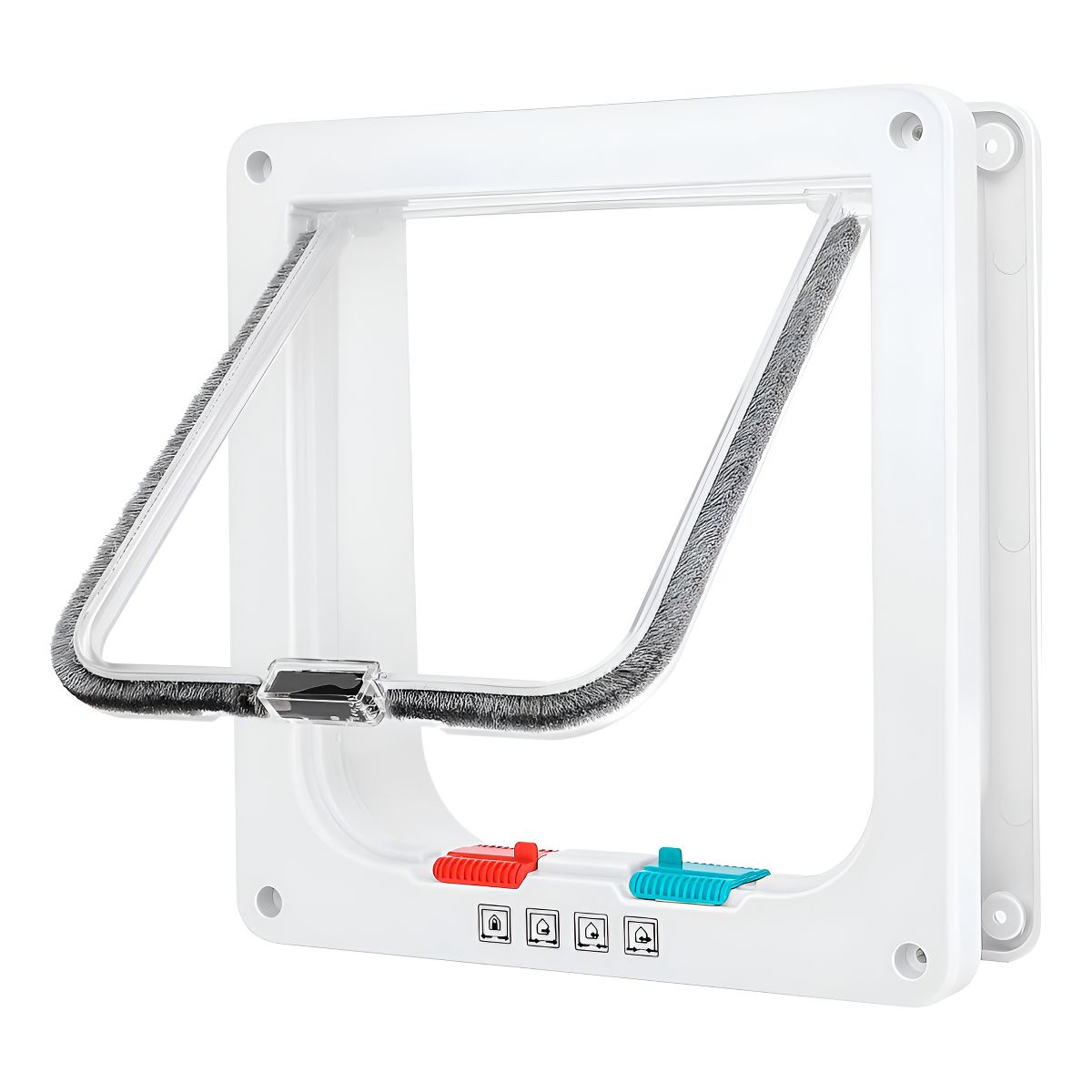 GENERICO - Puerta Para Gatos Y Perro Abatible Puerta Exterior Mascota Color Blanco