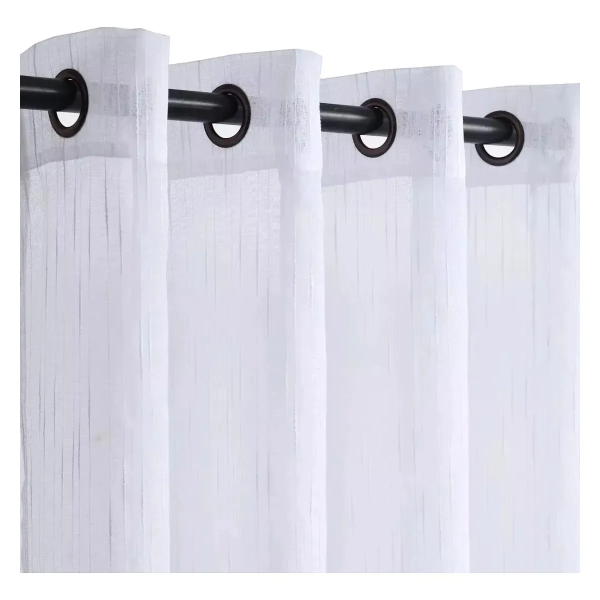 GENERICO - Velo Lino Lluvia Visillo 2 Paños Blancos – Cortina Translúcida para Ventanas