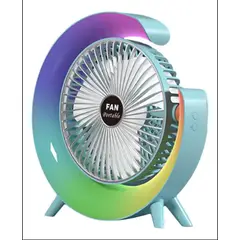 GENERICO - Mini Ventilador De Escritorio Recargable Portátil Con Led 23.5 Cm 50hz/60hz