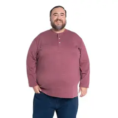 KOTTING - Polera Manga Larga Cuello Redondo Botones Hombre