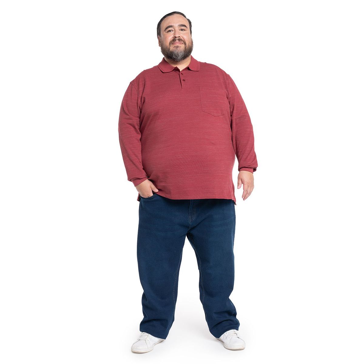 KOTTING - Polera Manga Larga Piqué Hombre