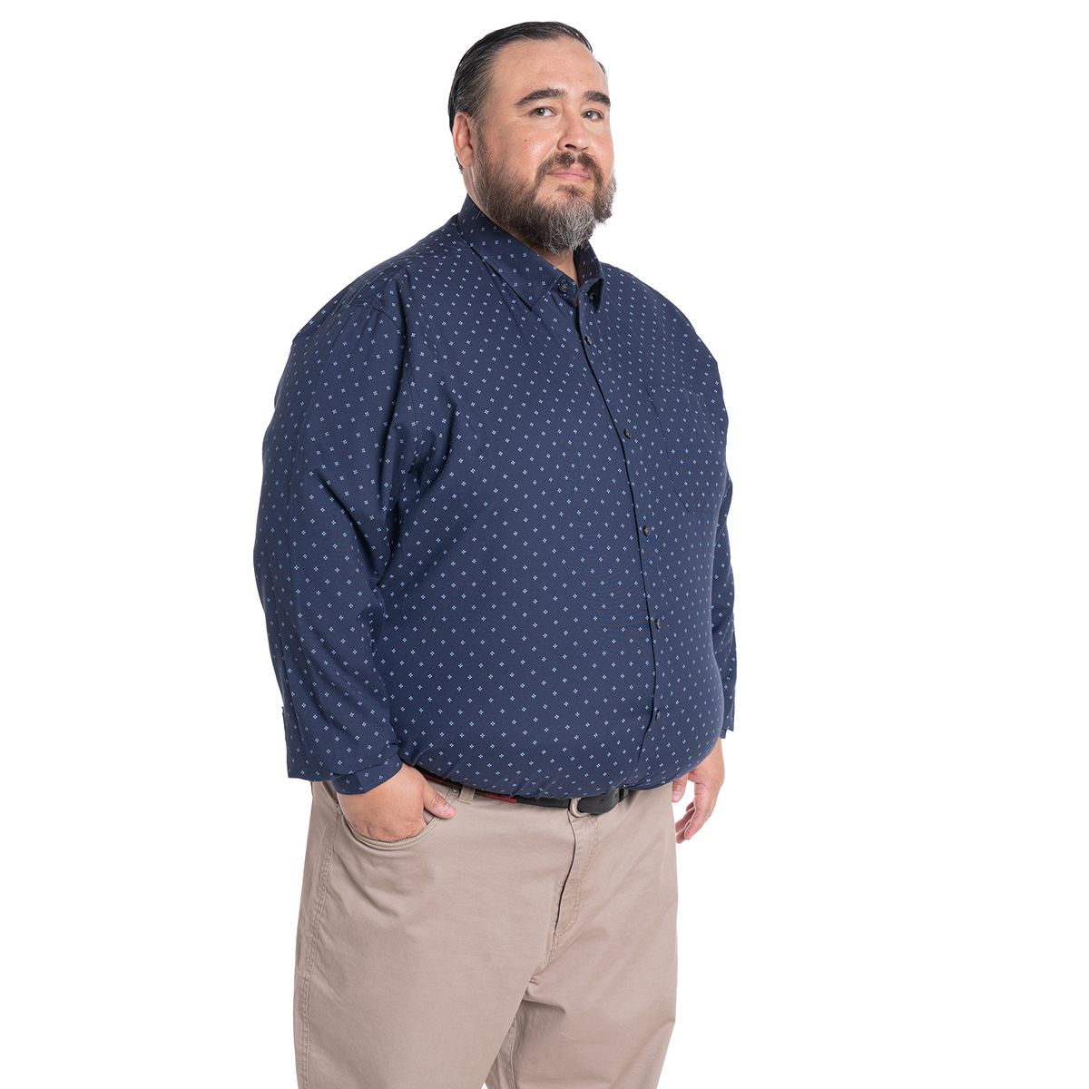 KOTTING - Camisa Manga Larga Estampada Hombre