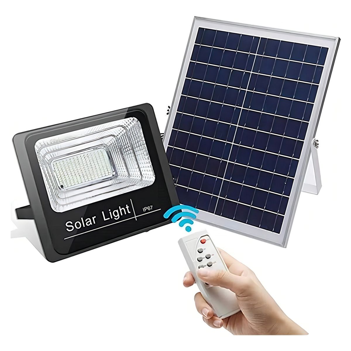 GENERICO - Reflector Foco Solar LED 100W Solar Light IP67 Blanco Frío Control Remoto