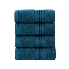 GARSIL - Pack 4 Toallas De Mano Algodon 74x34 Cm de 130gr Azul Oscuro