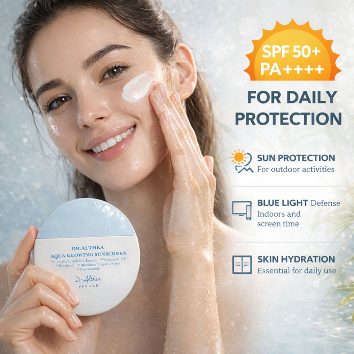 DR ALTHEA - Protector Solar Dr Althea FPS 50+ Hidratante Aqua Glowing Sunscreen 45ml