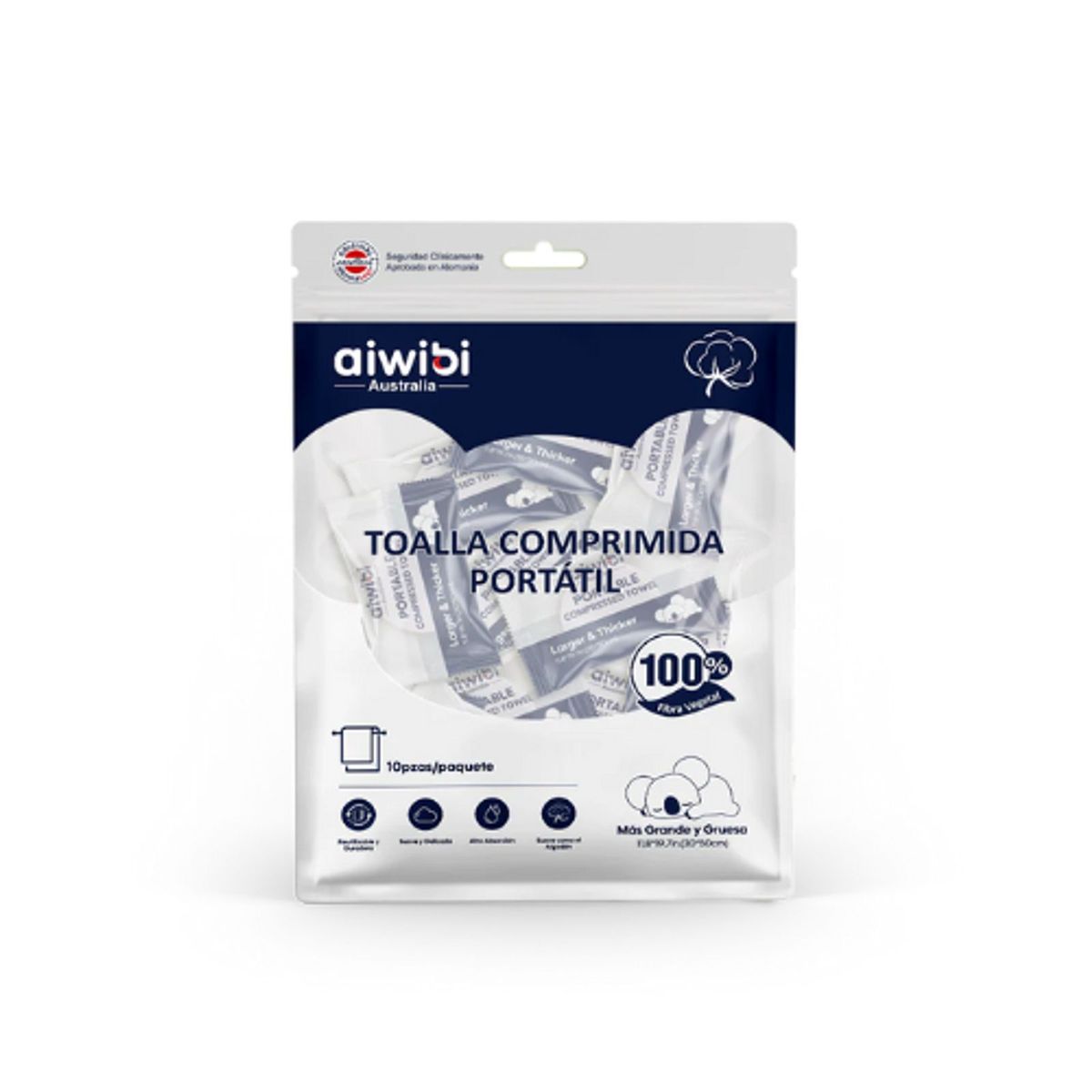 GENERICO - Toallas Comprimida Desechables Portatil Fibra Natural Aiwibi