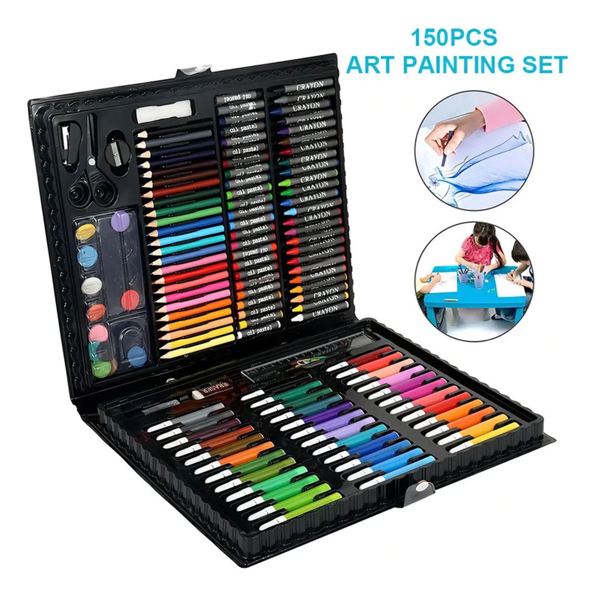 GENERICO - Maleta Kit De Dibujo 150 Piezas Set De Arte Pinturas Lapice