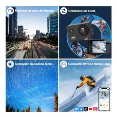 GENERICO - Cámara de Acción 4K Ultra HD con WiFi