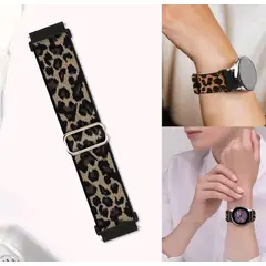 GENERICO - Correa 20mm Animal Print Compatible Con Galaxy-huawei-garmin 20 Cm CAFE