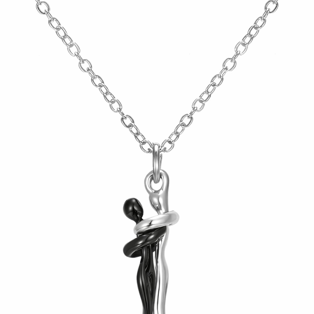 GENERICO - Collar plata 925 pareja novios enamorados abrazados san valentin