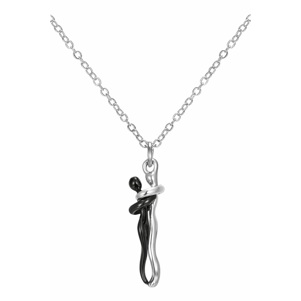 GENERICO - Collar plata 925 pareja novios enamorados abrazados san valentin