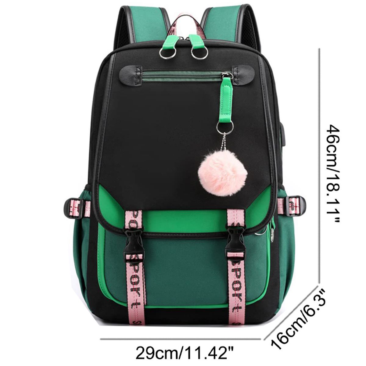 DANWEILE - Mochila informal para adolescentes Verde
