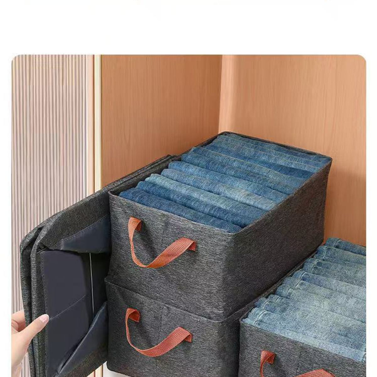 GENERAL - 2 Uds Caja Almacenamiento Tela Cajón Extraíble Para Hogar Gris Cajón De Almacenamiento Por Capas Con Tejido