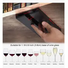 GENERICO - 4pcs Estante Para Copas De Vinocolgador De Copas bares Negro