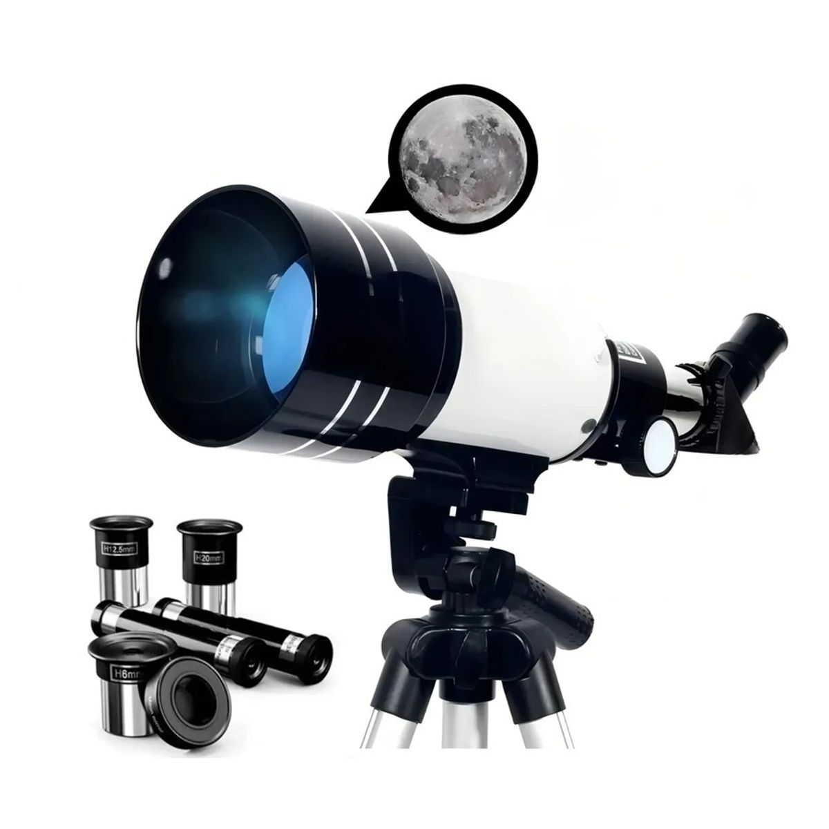 GENERICO - Telescopio Monocular F30070m Astronómico Profesional Lente Color Plateado