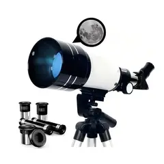 GENERICO - Telescopio Monocular F30070m Astronómico Profesional Lente Color Plateado