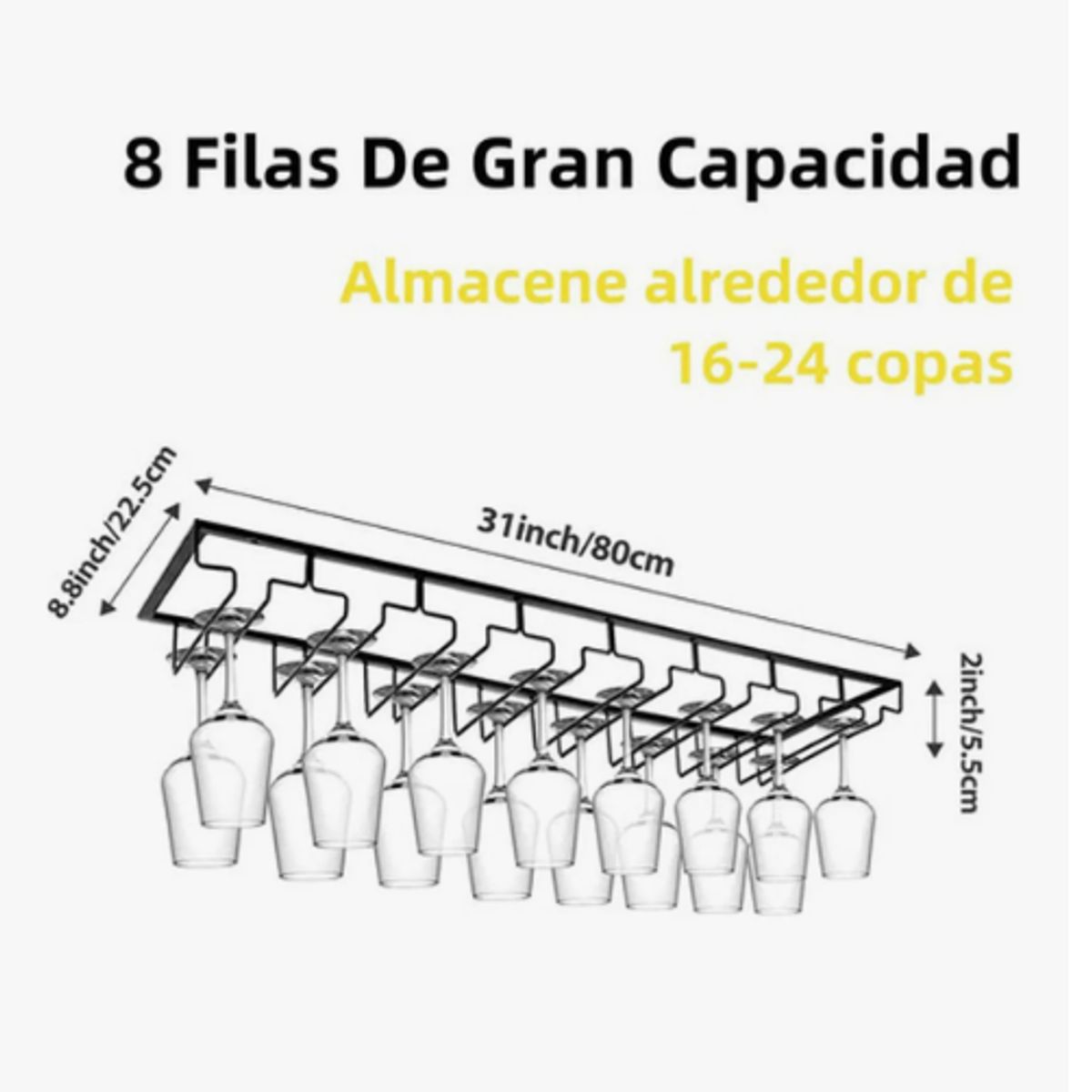 GENERICO - Estante Colgador De Copas - Copero 16 A 32 Copas