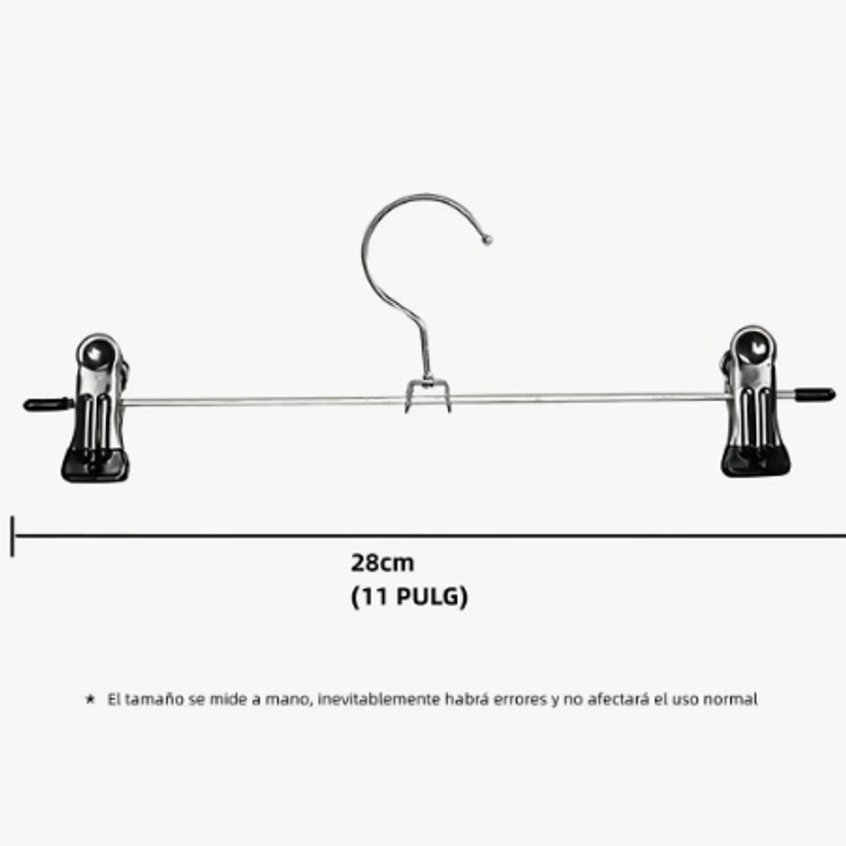 GENERICO - Gancho Para Ropa Pantalon De Metal Cromado Con Pinzas 30pzas
