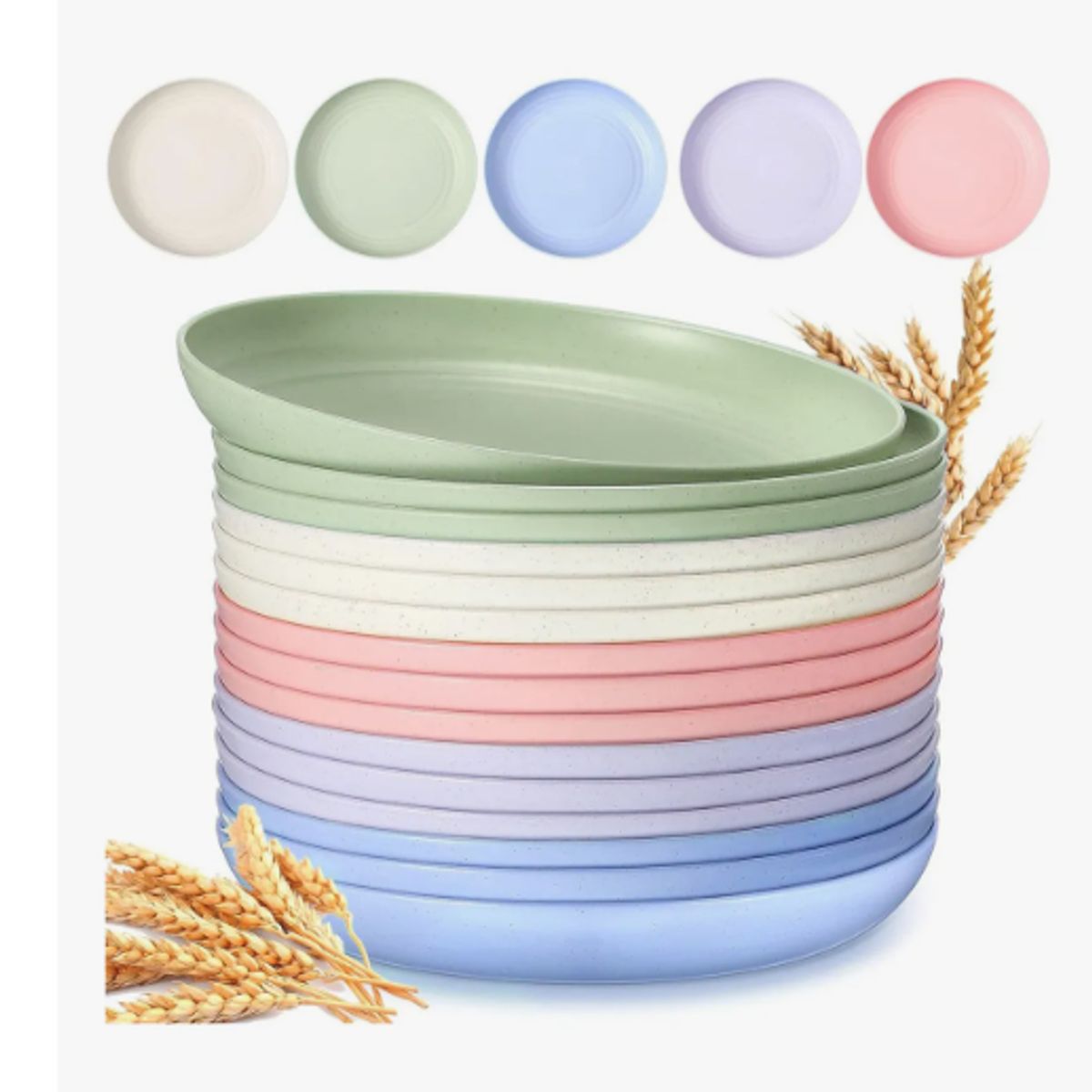 GENERICO - 15pcs Platos Plásticos Reutilizable Colores Surtidos 22cm