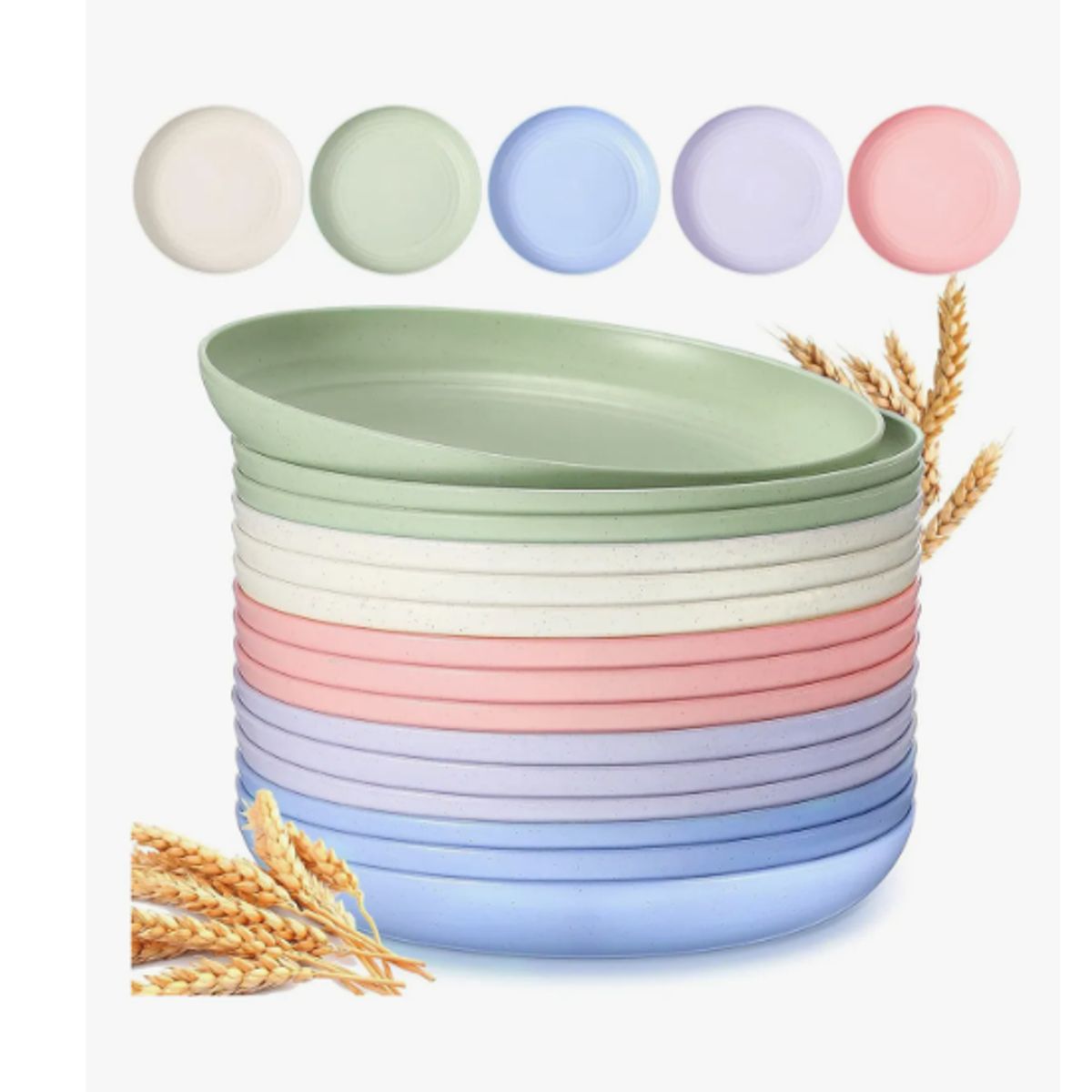GENERICO - 15pcs Platos Plásticos Reutilizable Colores Surtidos 22cm