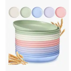 GENERICO - 15pcs Platos Plásticos Reutilizable Colores Surtidos 22cm