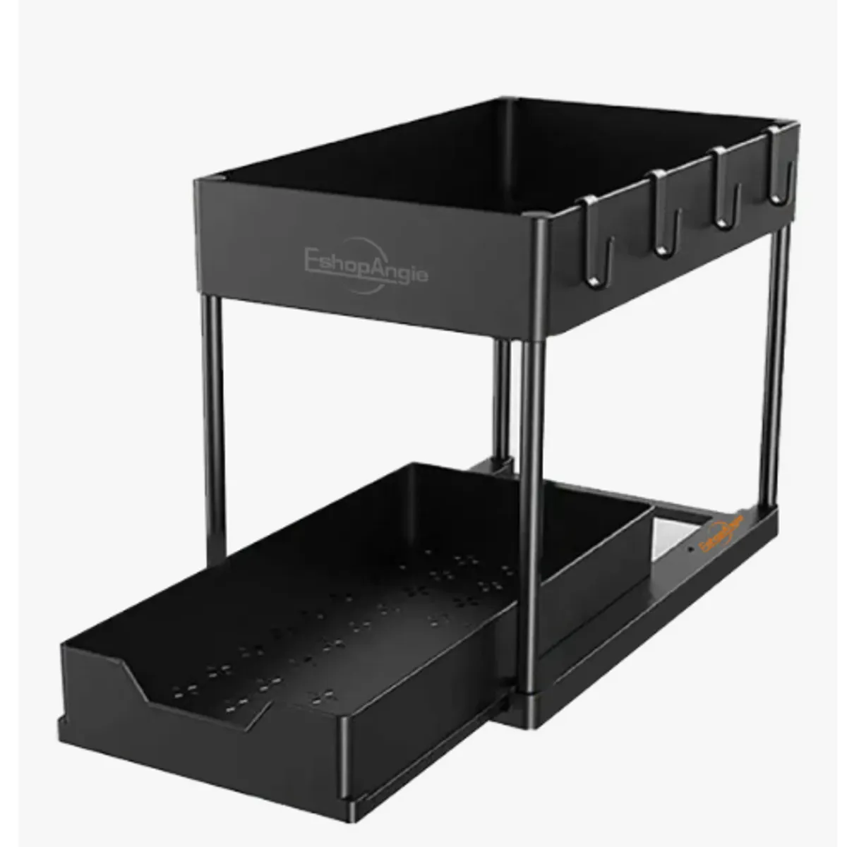 GENERICO - Organizador De Cocina Estante De Almacenamiento De 2 Niveles Negro