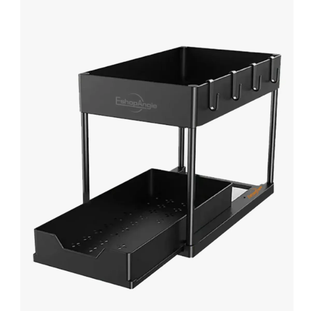 GENERICO - Organizador De Cocina Estante De Almacenamiento De 2 Niveles Negro