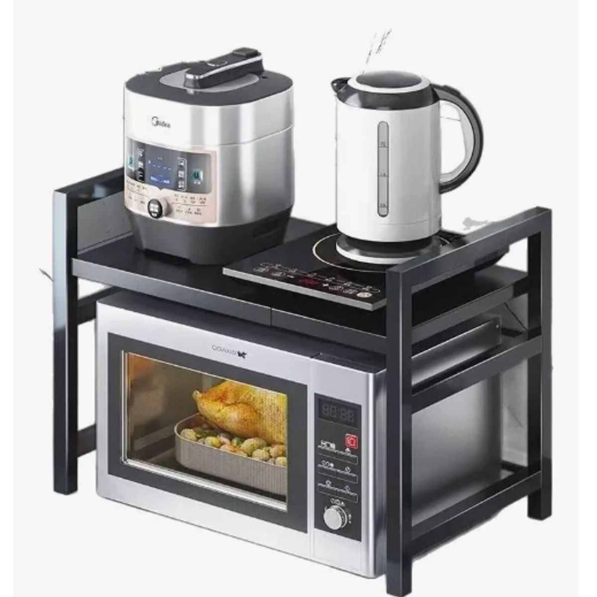 GENERICO - Estante Repisa Organizador Extensible Horno Microondas Negro