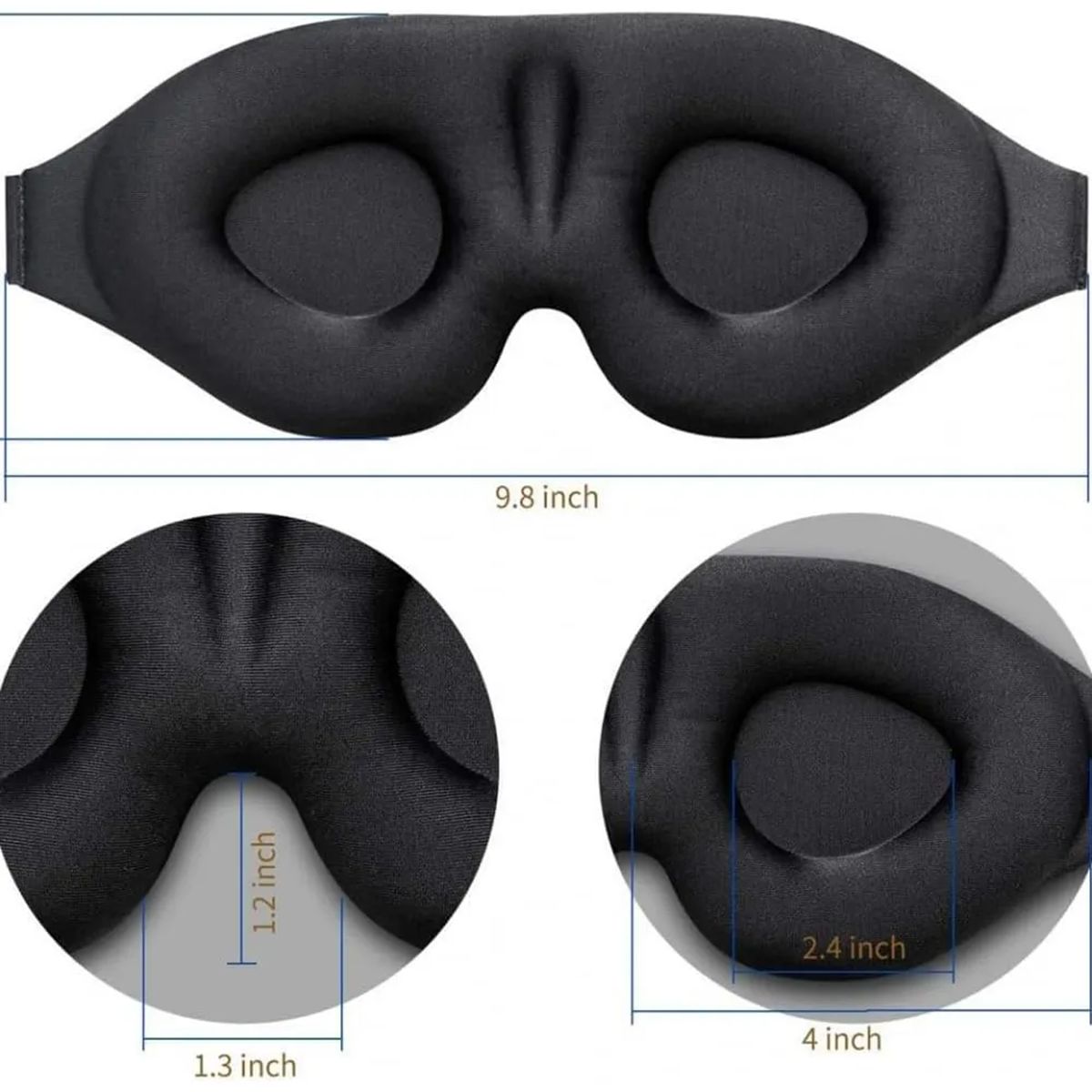 GENERICO - Máscara Antifaz Para Dormir Tapa Ojos Sueño Dormir Viajar Negro