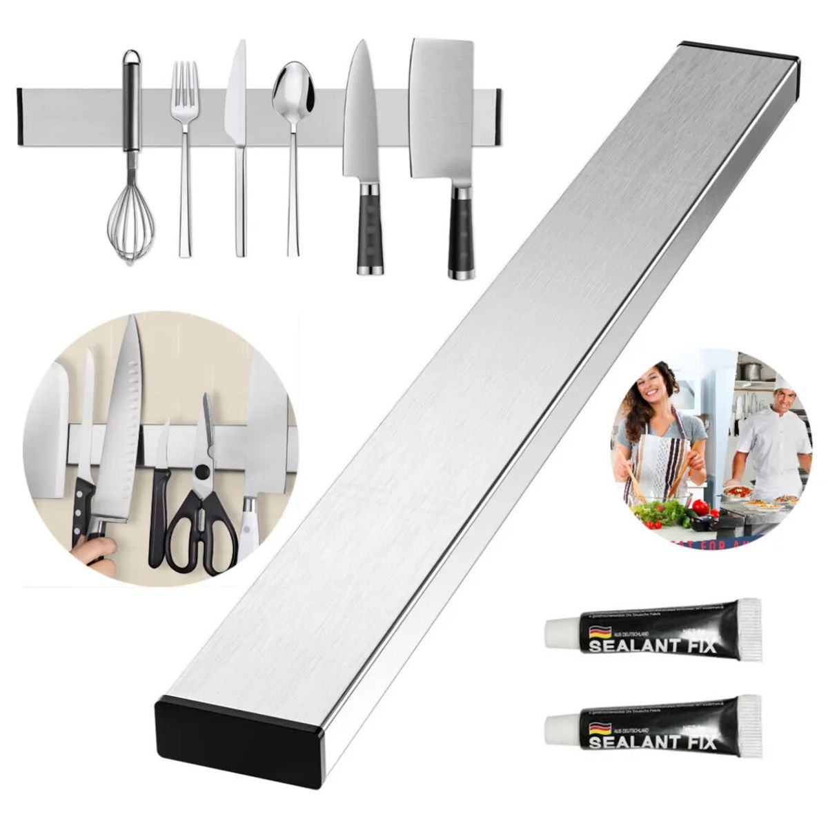GENERICO - 40cm Barra Magnética Para Cuchillos Acero Inoxidable Para Cocina